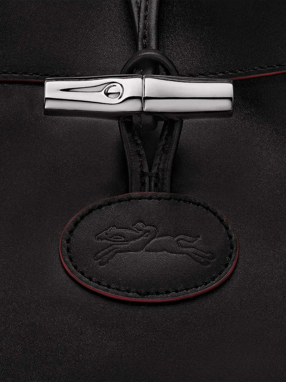 Longchamp Le Roseau leren shopper Zwart