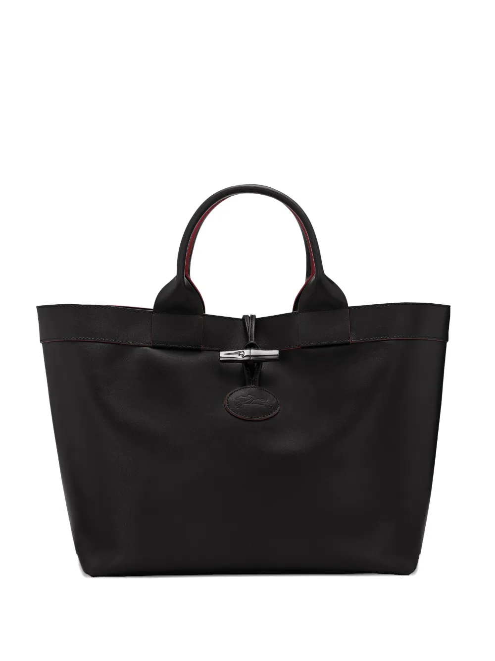 Longchamp Le Roseau leather tote bag - ブラック Longchamp Le Roseau leather tote bag - ブラック