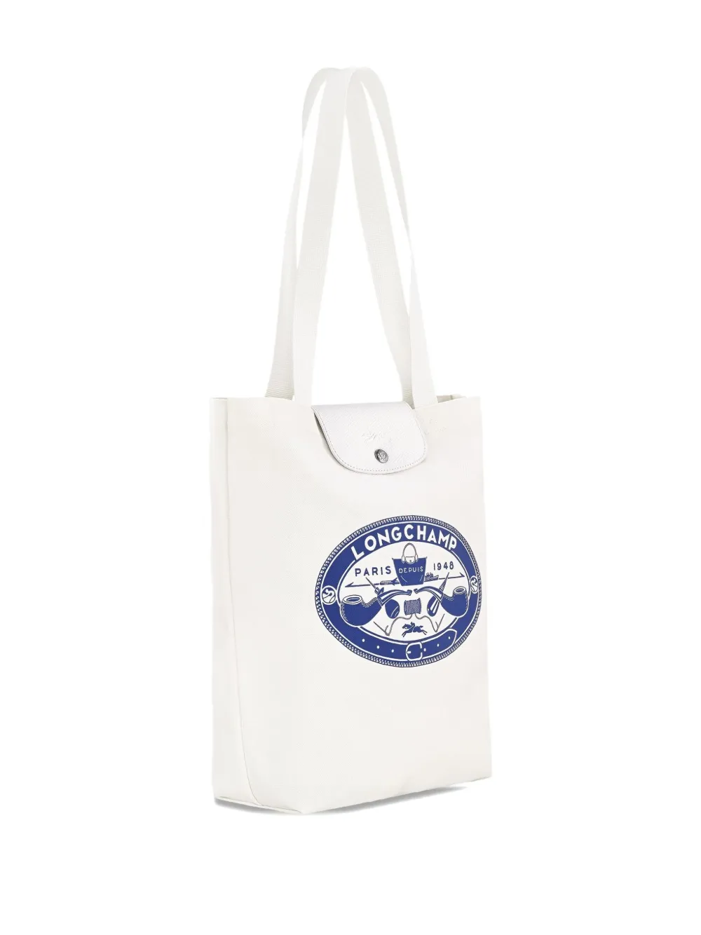 Longchamp Le Pliage medium shopper Wit