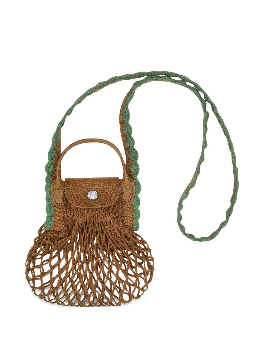 Longchamp Le Pilage mesh mini-tas Bruin