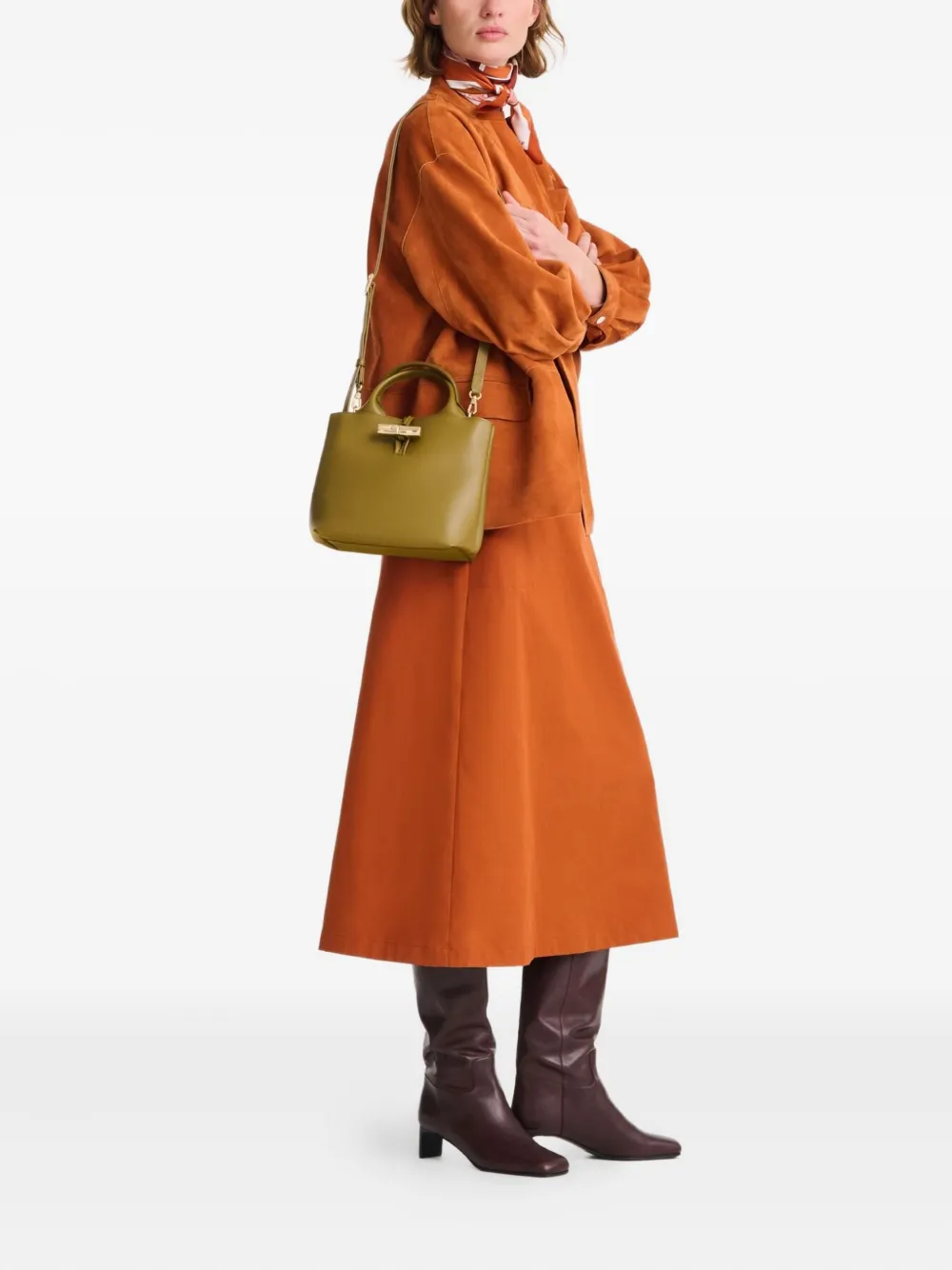 Longchamp small Le Roseau handbag - Groen