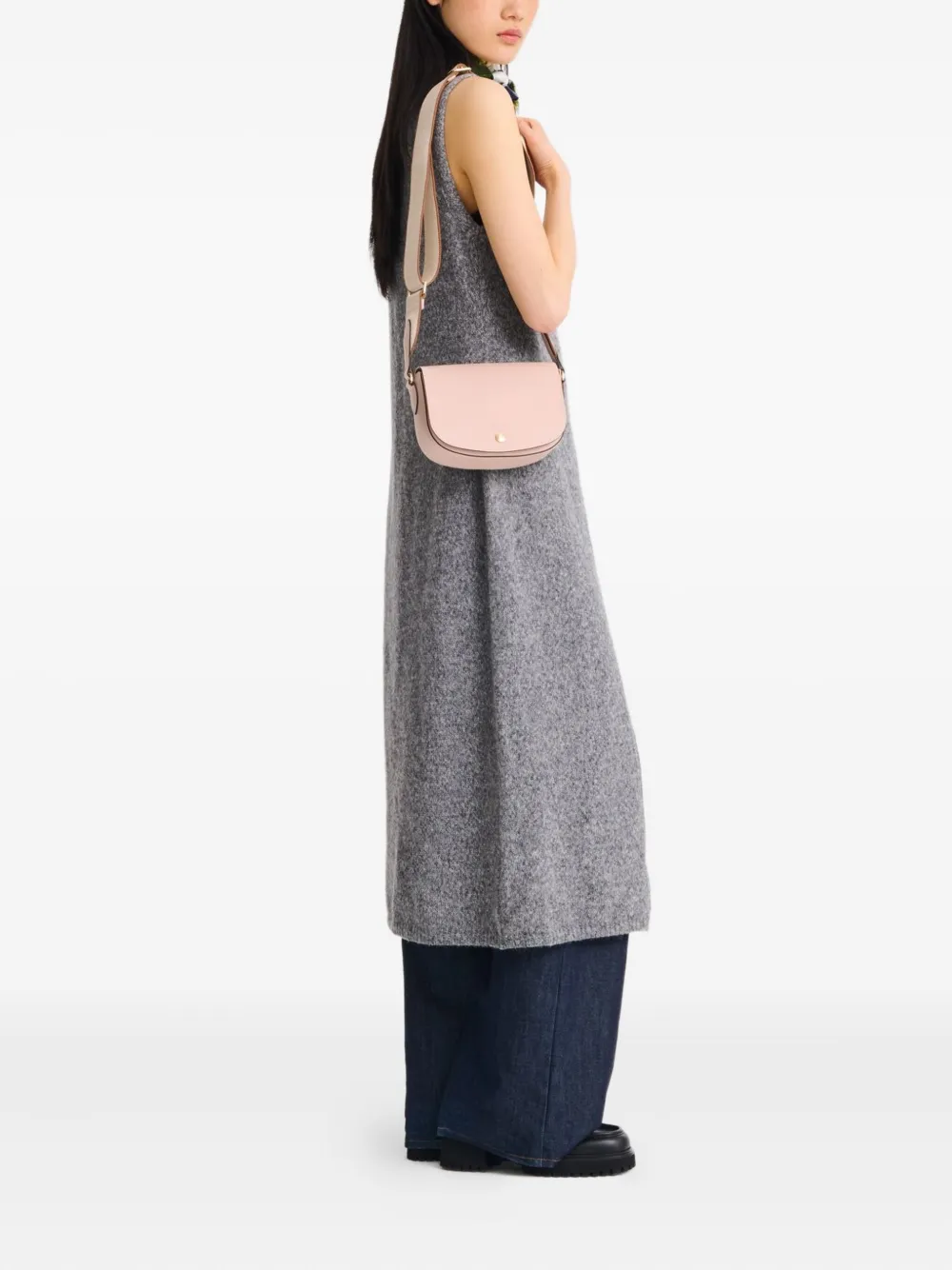 Longchamp Leren schoudertas Roze