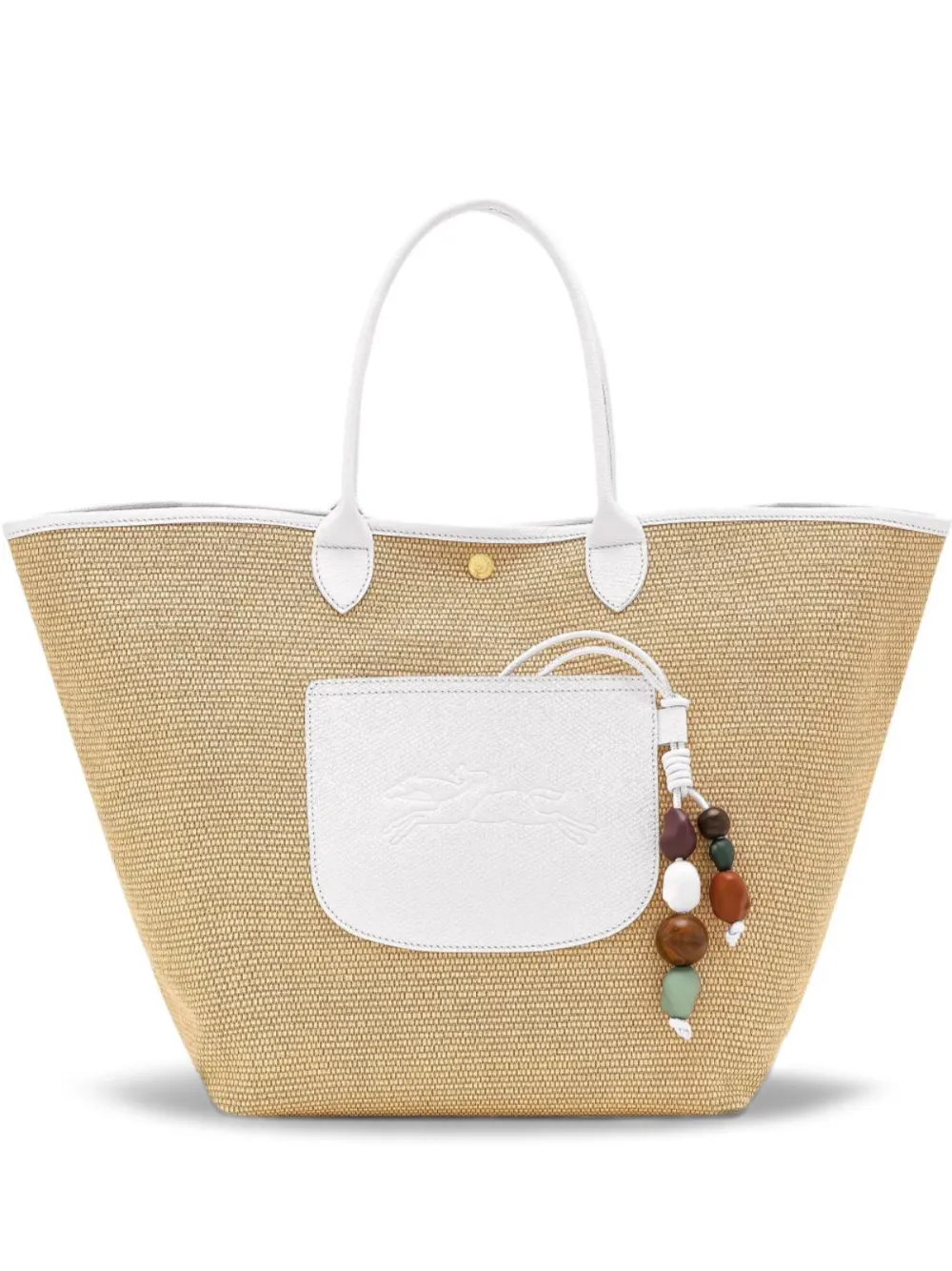Longchamp Le Pliage medium shopper Wit