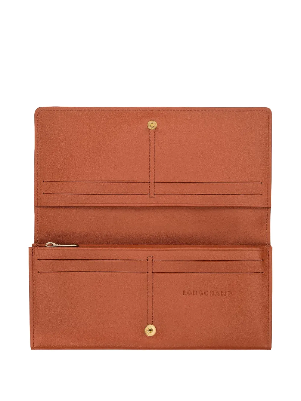 Longchamp Roseau leren portemonnee Bruin