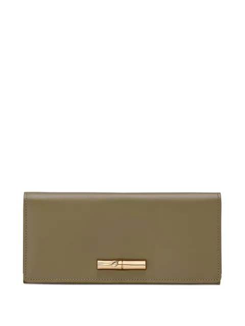 Longchamp Le Roseau bamboo-clasp leather wallet