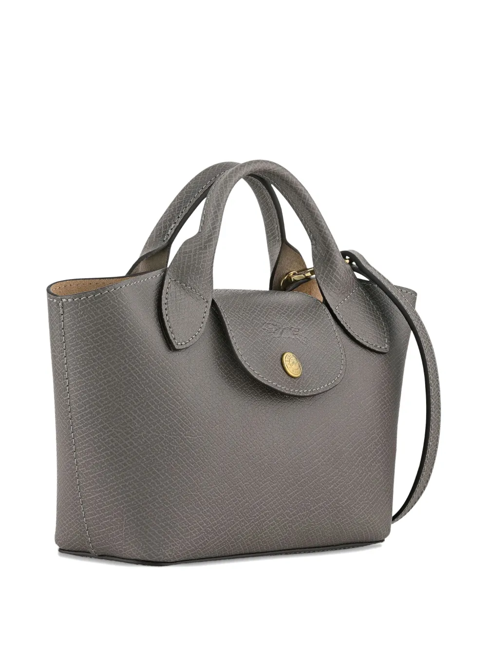 Longchamp Épure top-handle leather mini bag Grijs