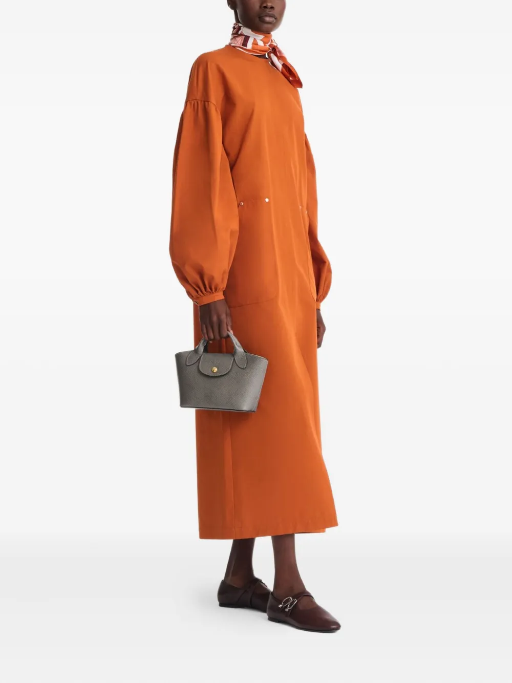 Longchamp Épure top-handle leather mini bag Grijs