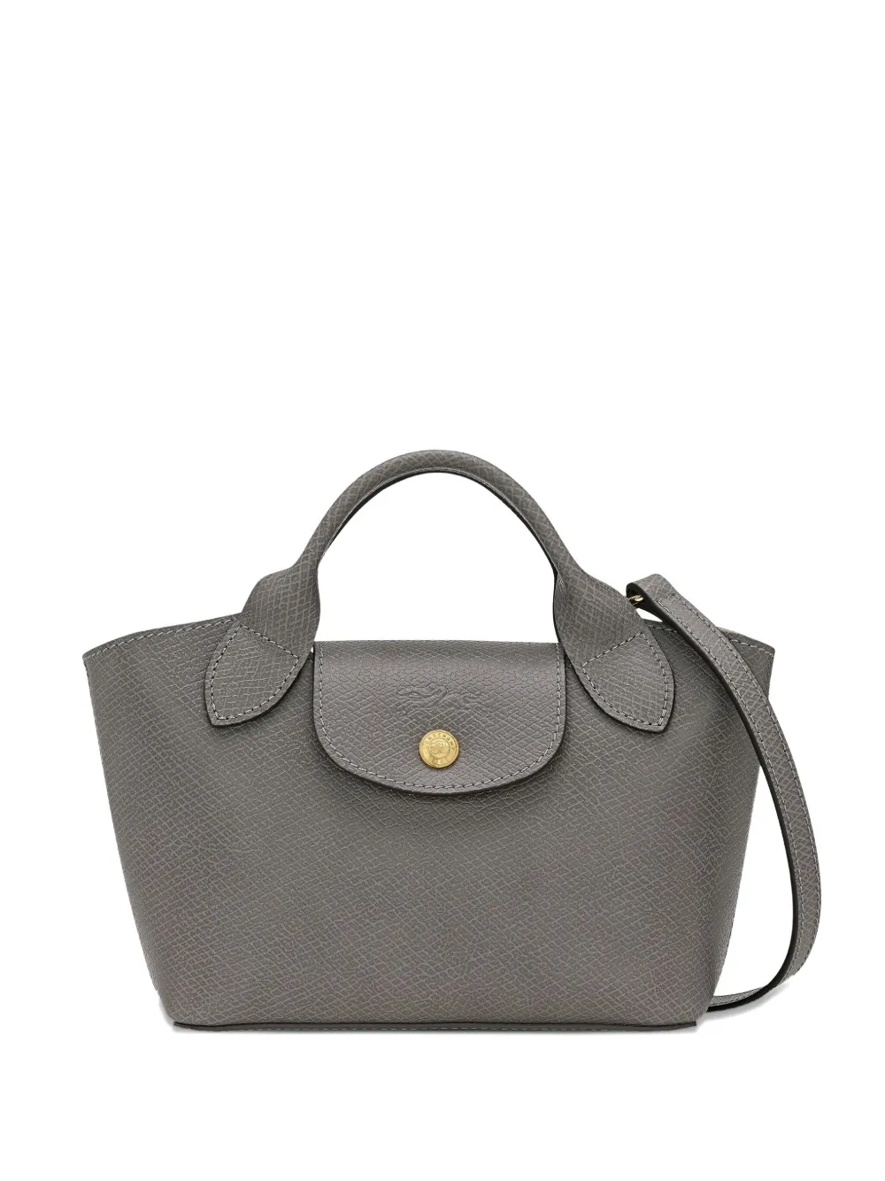 Longchamp Épure top-handle leather mini bag Grijs