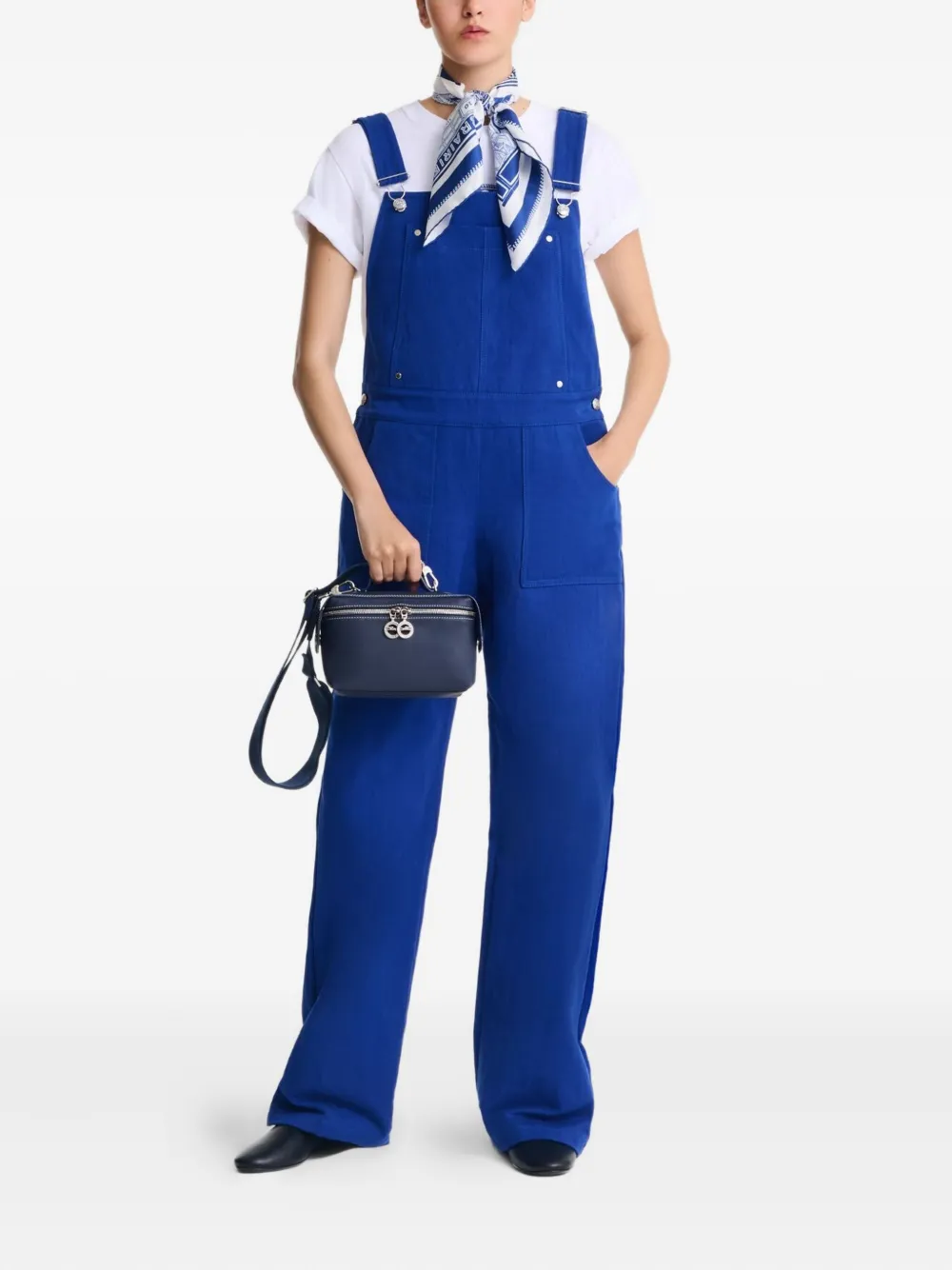 Longchamp Leren mini-tas met dubbele rits Navy