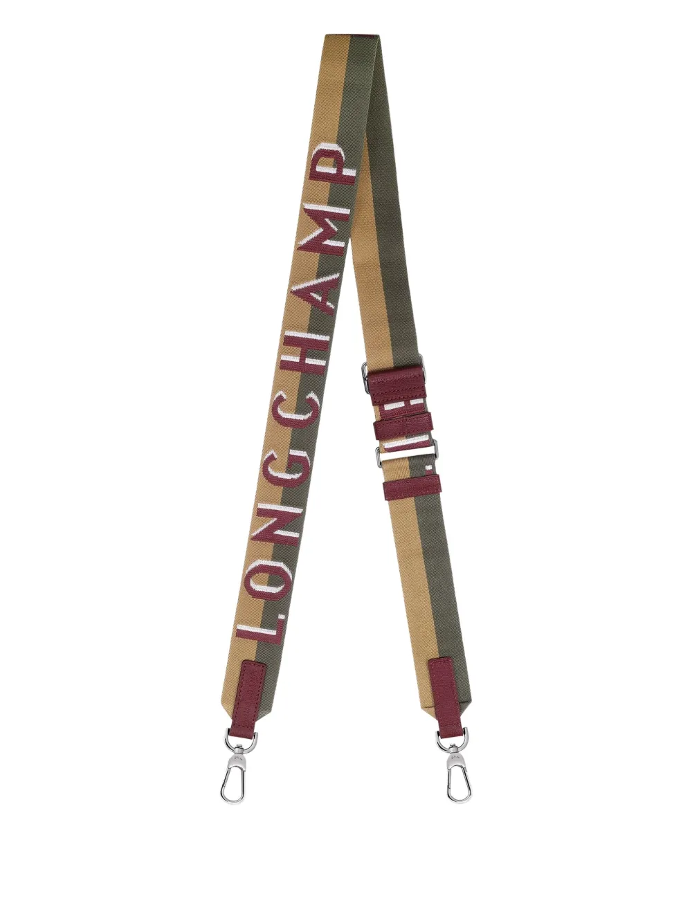 Longchamp logo-jacquard canvas shoulder strap | Green | Image 1
