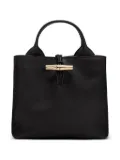 Longchamp small Le Roseau bamboo clasp leather tote bag - Black