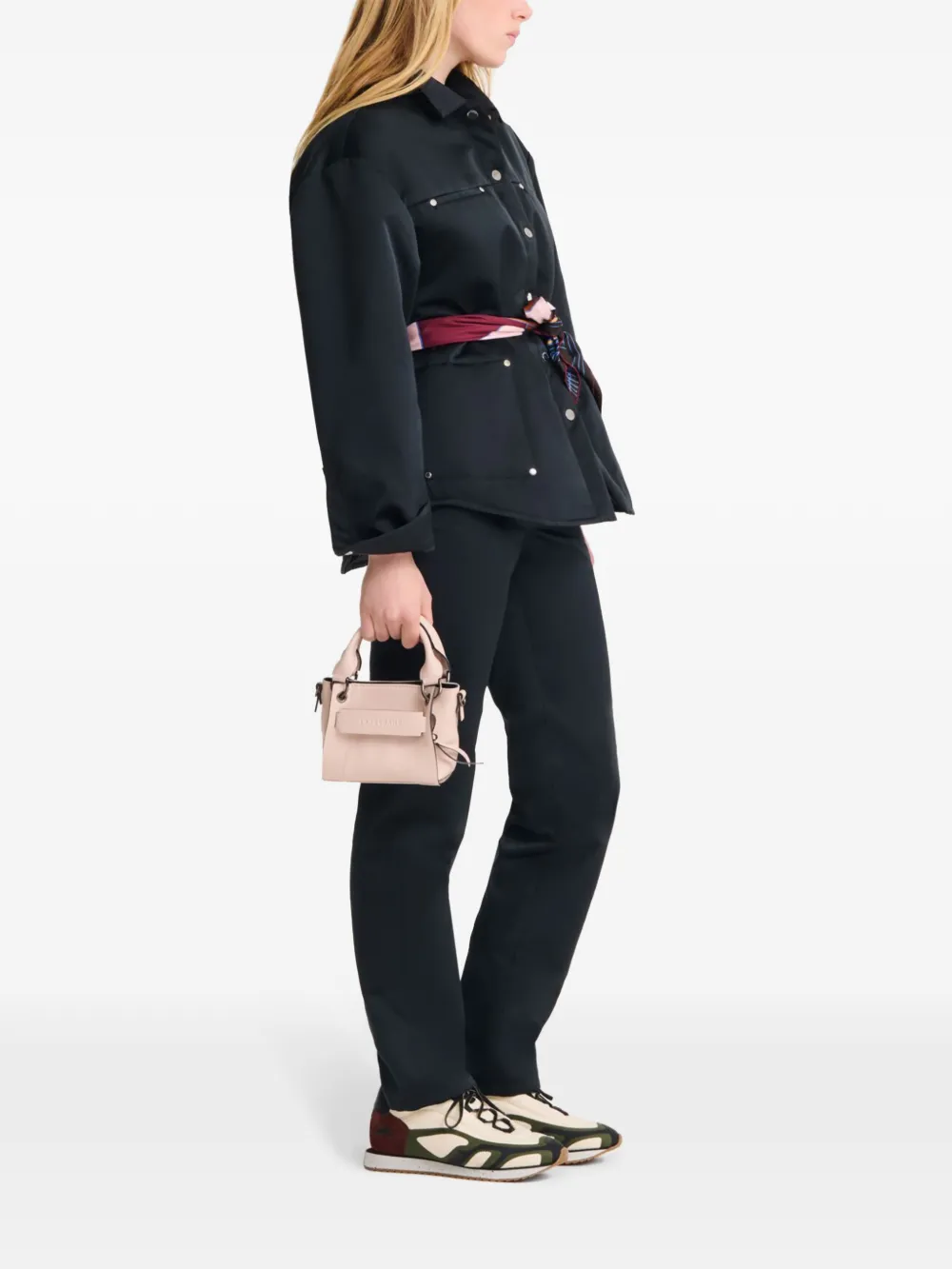 Longchamp 3D leren mini-schoudertas Roze