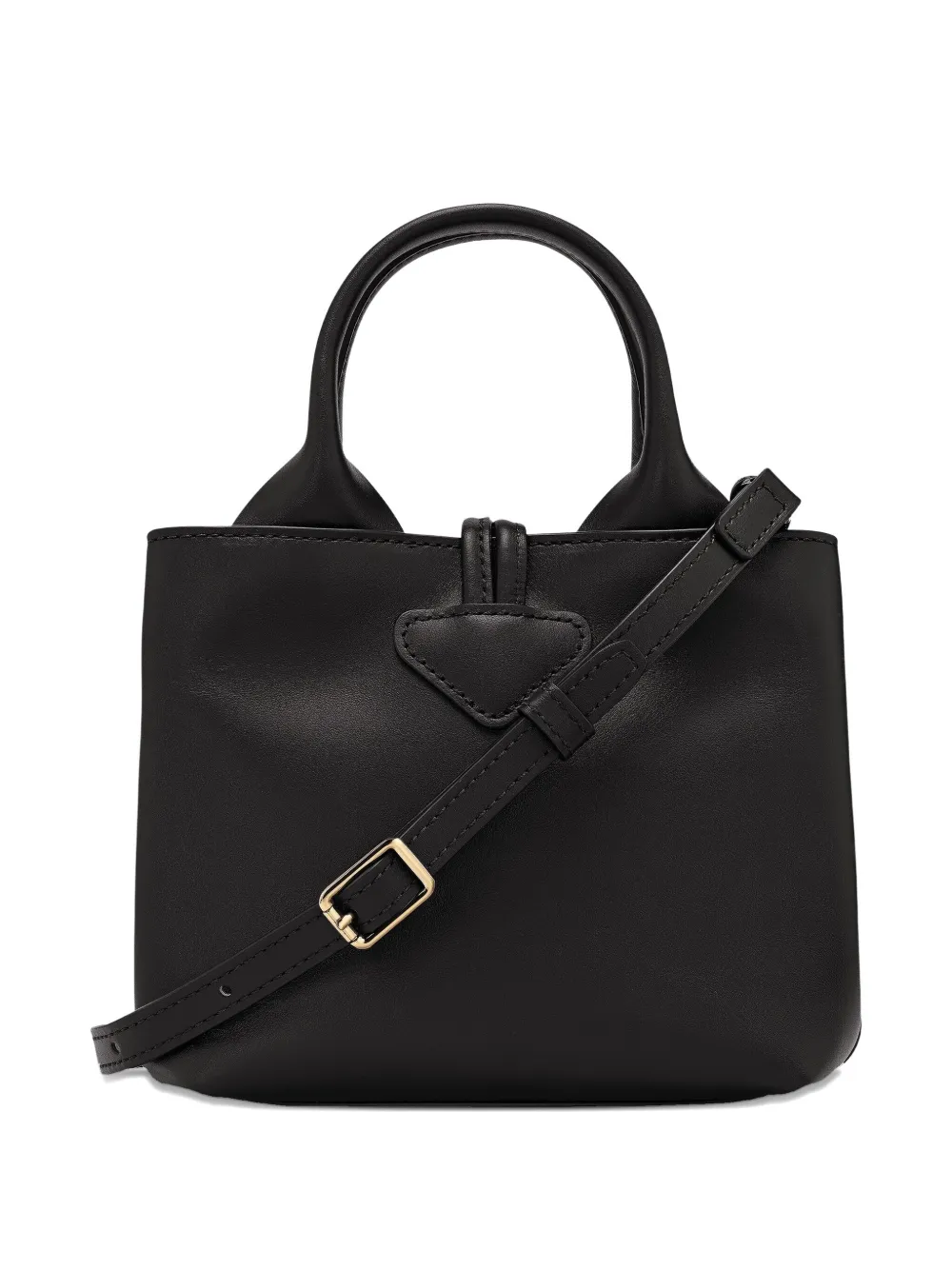 Longchamp Le Roseau leren mini-tas Zwart