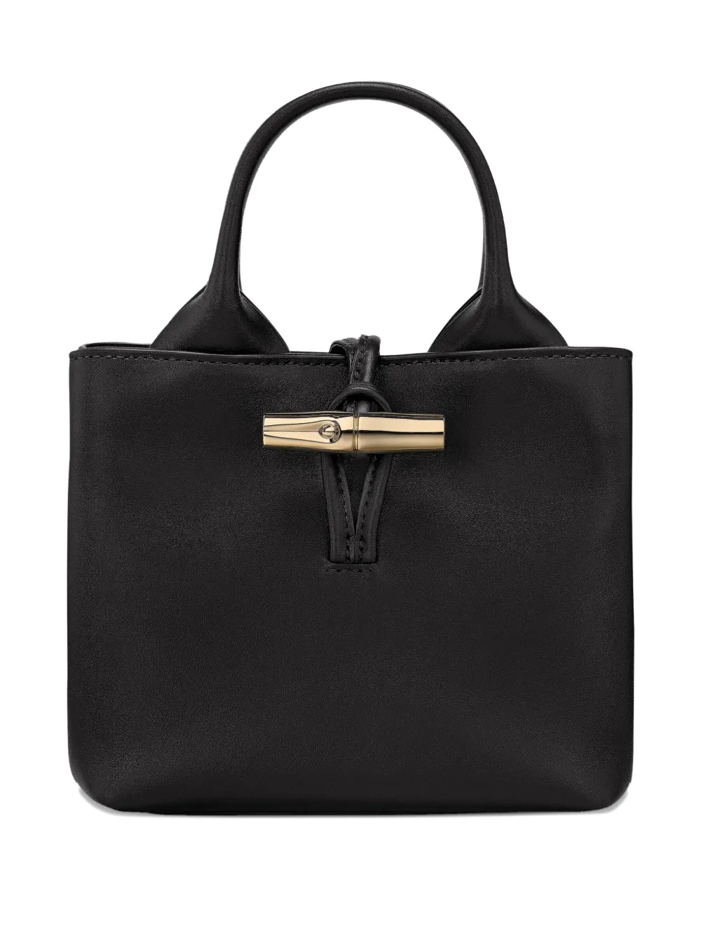 Longchamp Le Roseau leren mini-tas Zwart