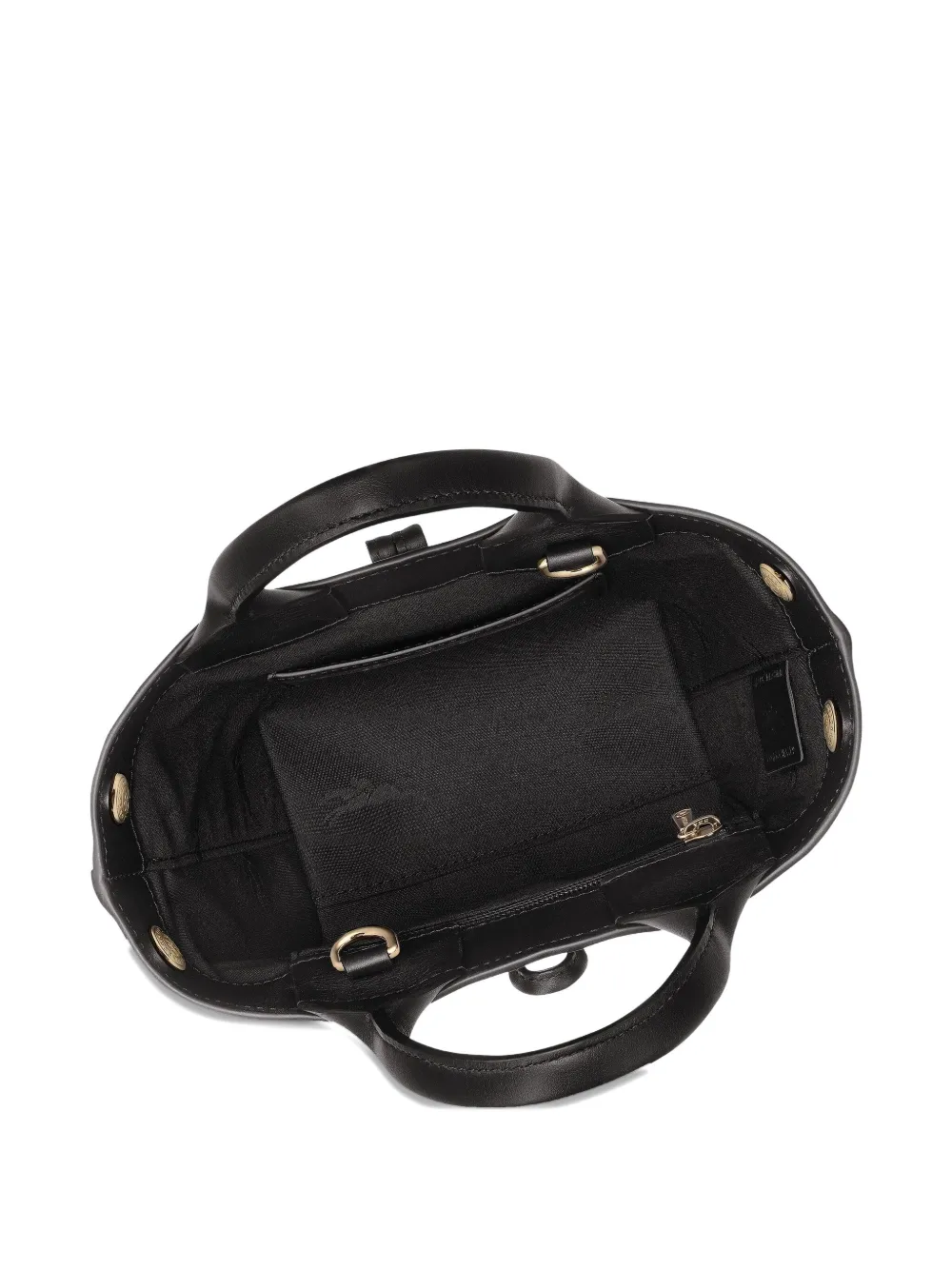 Longchamp Le Roseau leren mini-tas Zwart