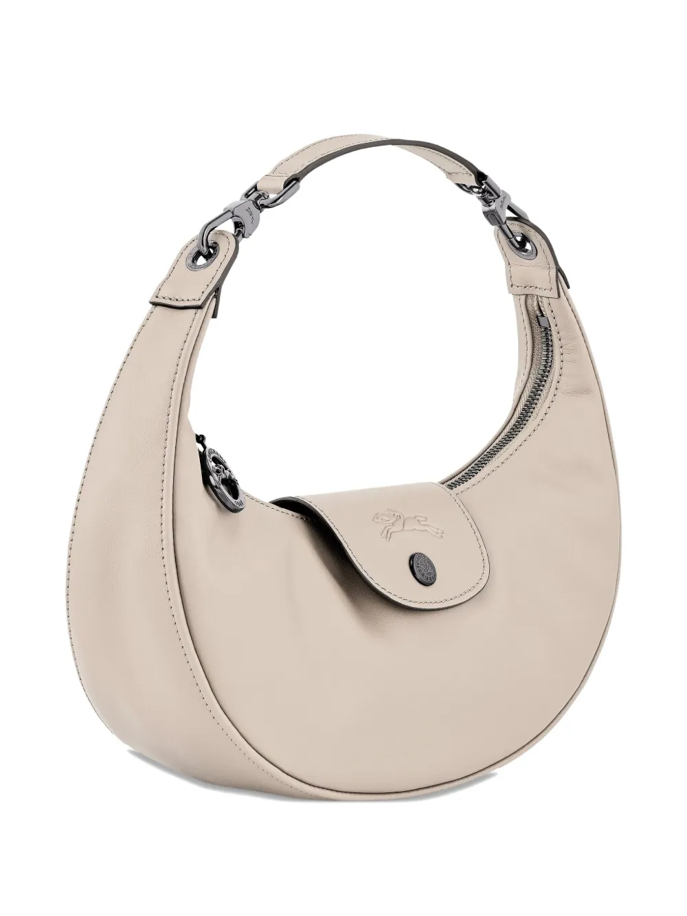 Longchamp Le Pilage Curved Leather Shoulder Bag