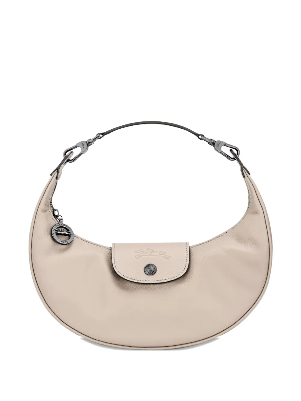 Longchamp Le Pilage gewelfde leren schoudertas Roze