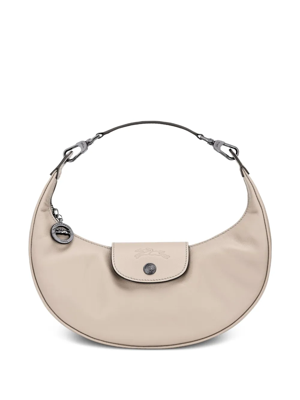 Longchamp Le Pilage gewelfde leren schoudertas Roze