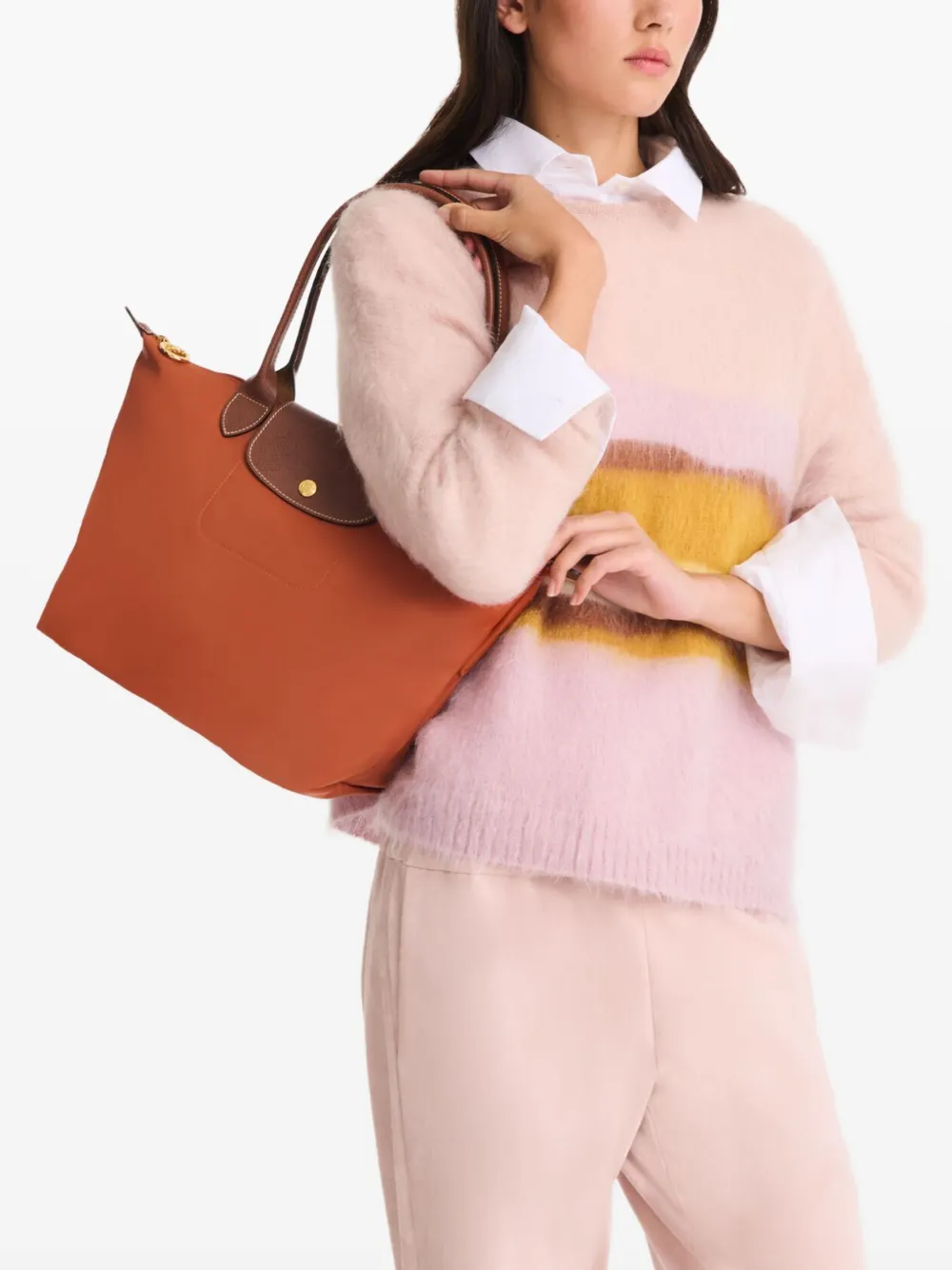 Longchamp Canvas shopper Oranje
