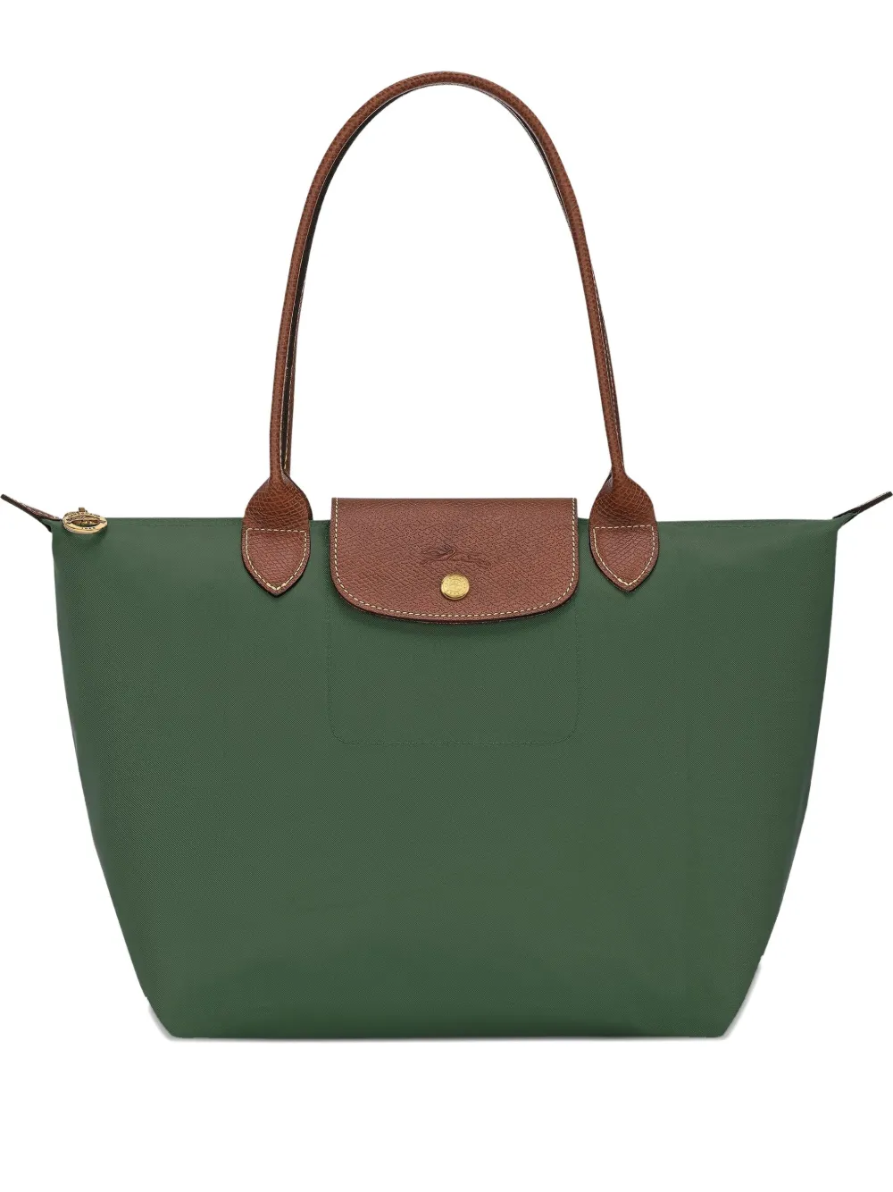 Longchamp Le Pliage medium shopper Groen