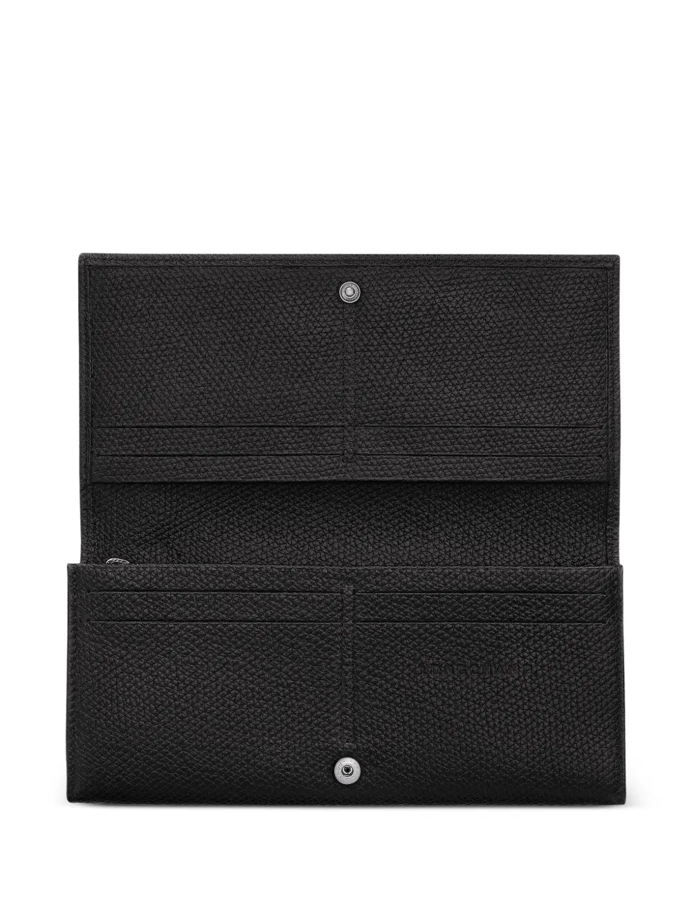 Longchamp Le Roseau leren portemonnee met textuur Zwart