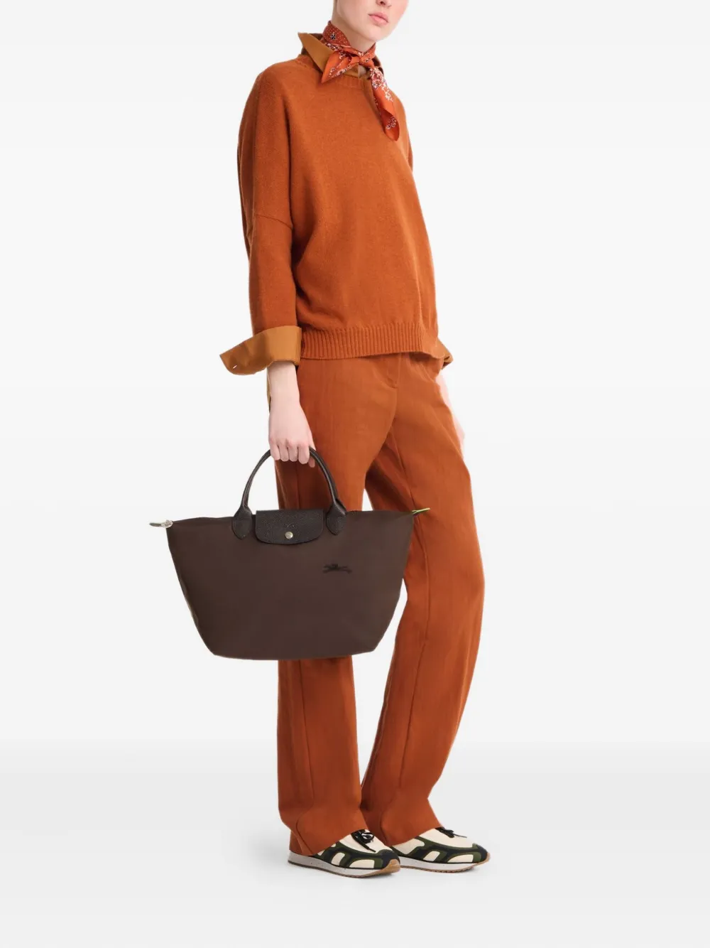 Longchamp medium Le Pliage tote bag - Bruin