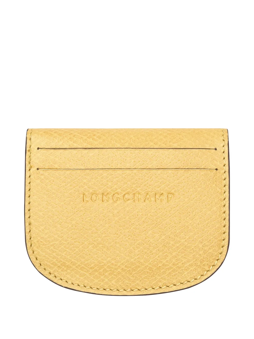 Longchamp Épure embossed leather cardholder - Geel