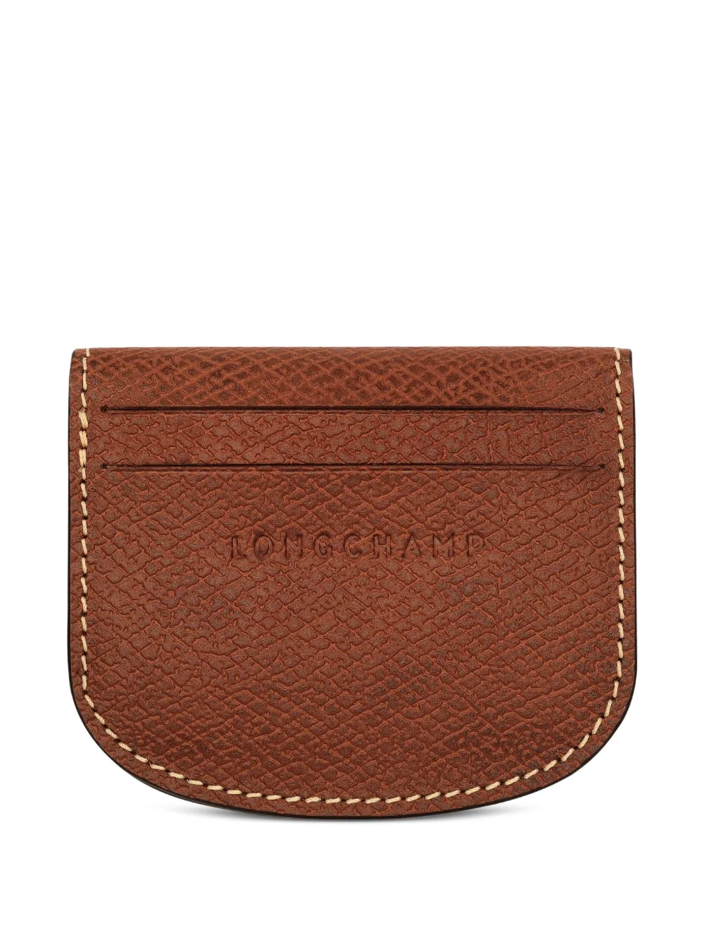 Longchamp Épure leren pasjeshouder met reliëf - Bruin