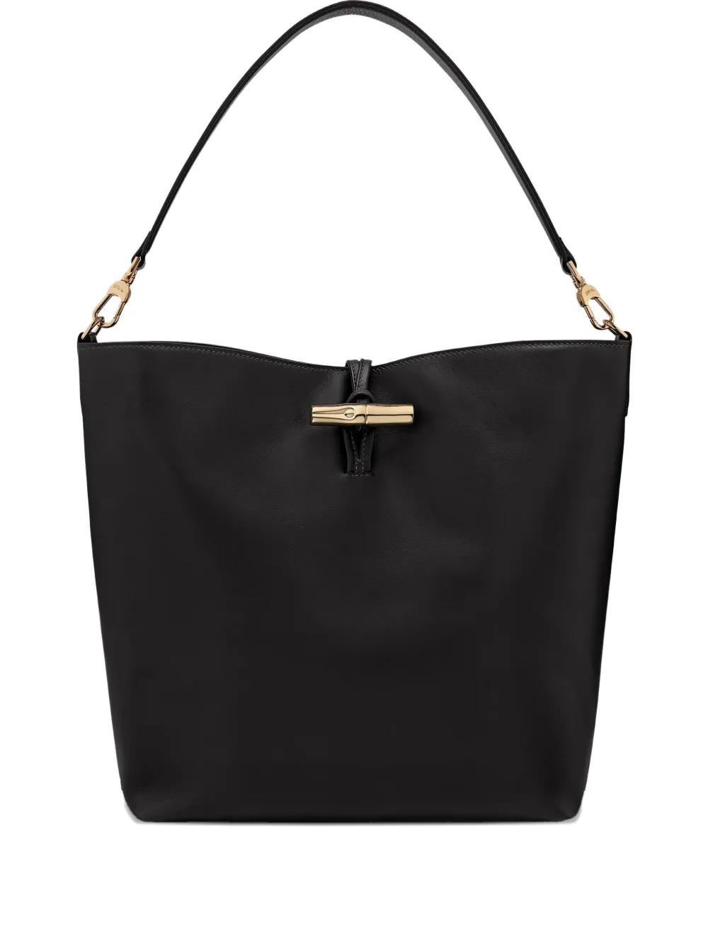 Longchamp medium Le Roseau leather shoulder bag - ブラック Longchamp medium Le Roseau leather shoulder bag - ブラック