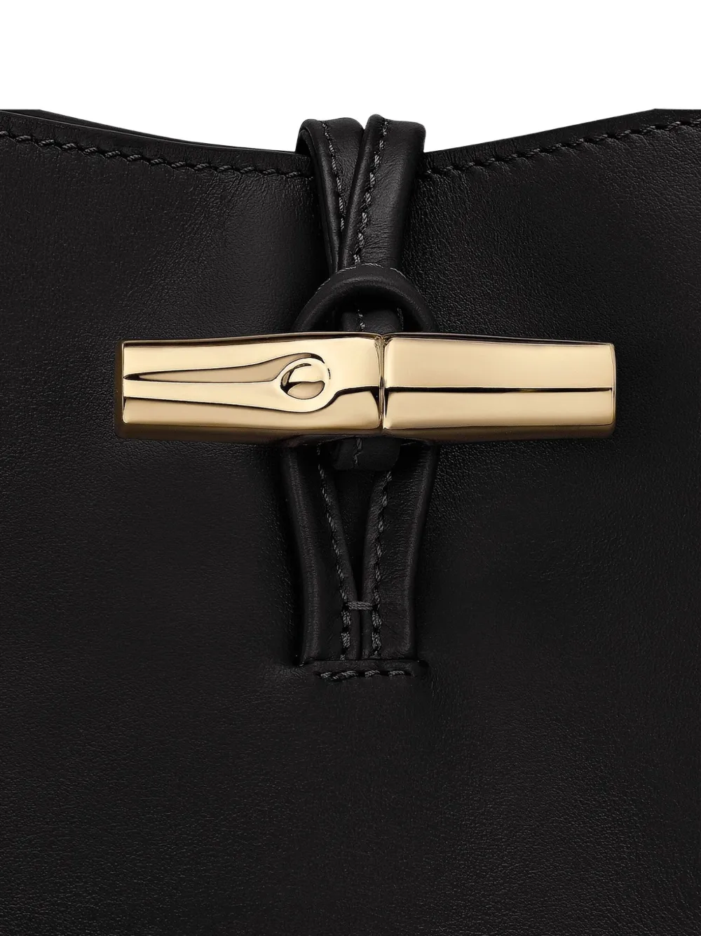Longchamp Medium Le Roseau leren schoudertas Zwart