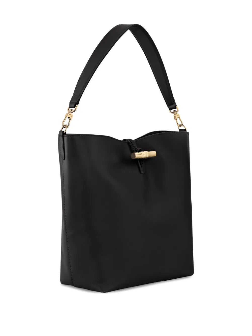 Longchamp Medium Le Roseau leren schoudertas Zwart