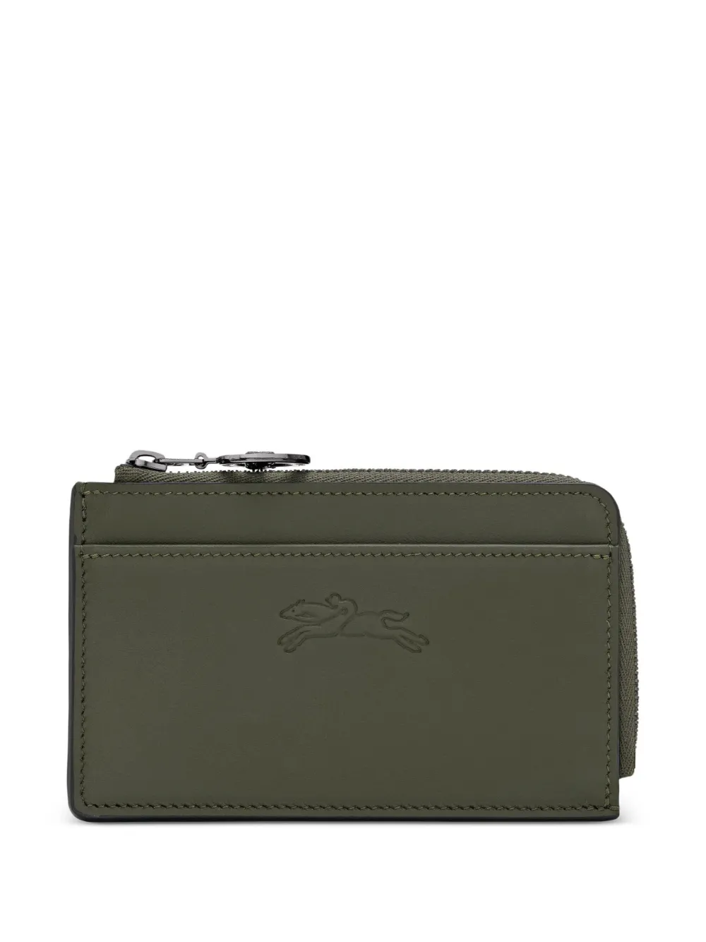 Longchamp Portacarte in pelle goffrata - Verde