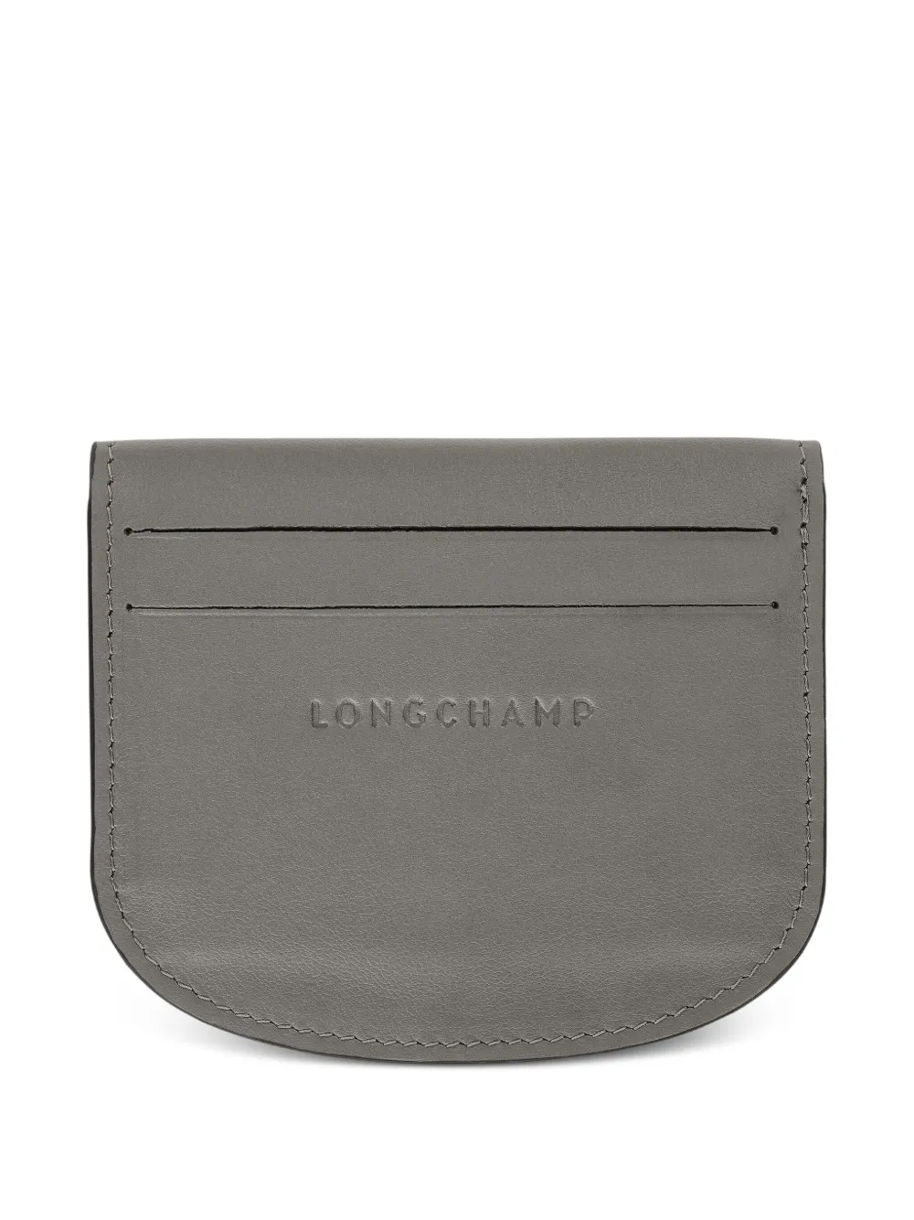Longchamp Le Pliage Leather Cardholder In Gray