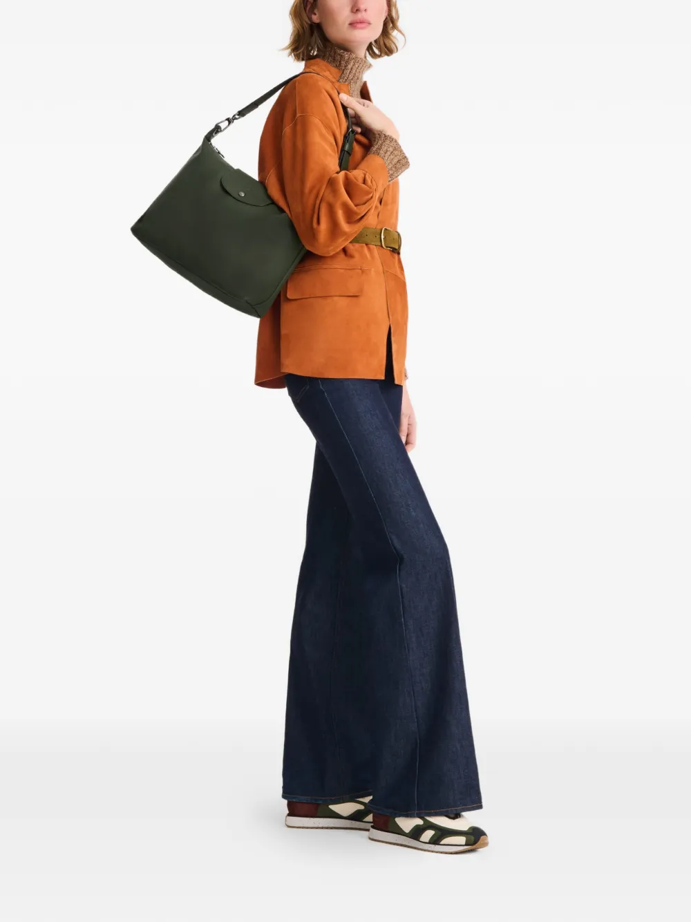 Longchamp Borsa a spalla Le Pliage media - Verde