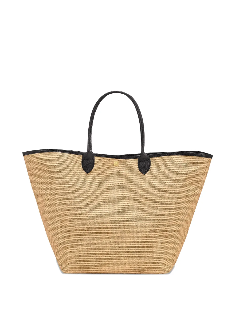 Longchamp Le Pilage geweven stro shopper Zwart