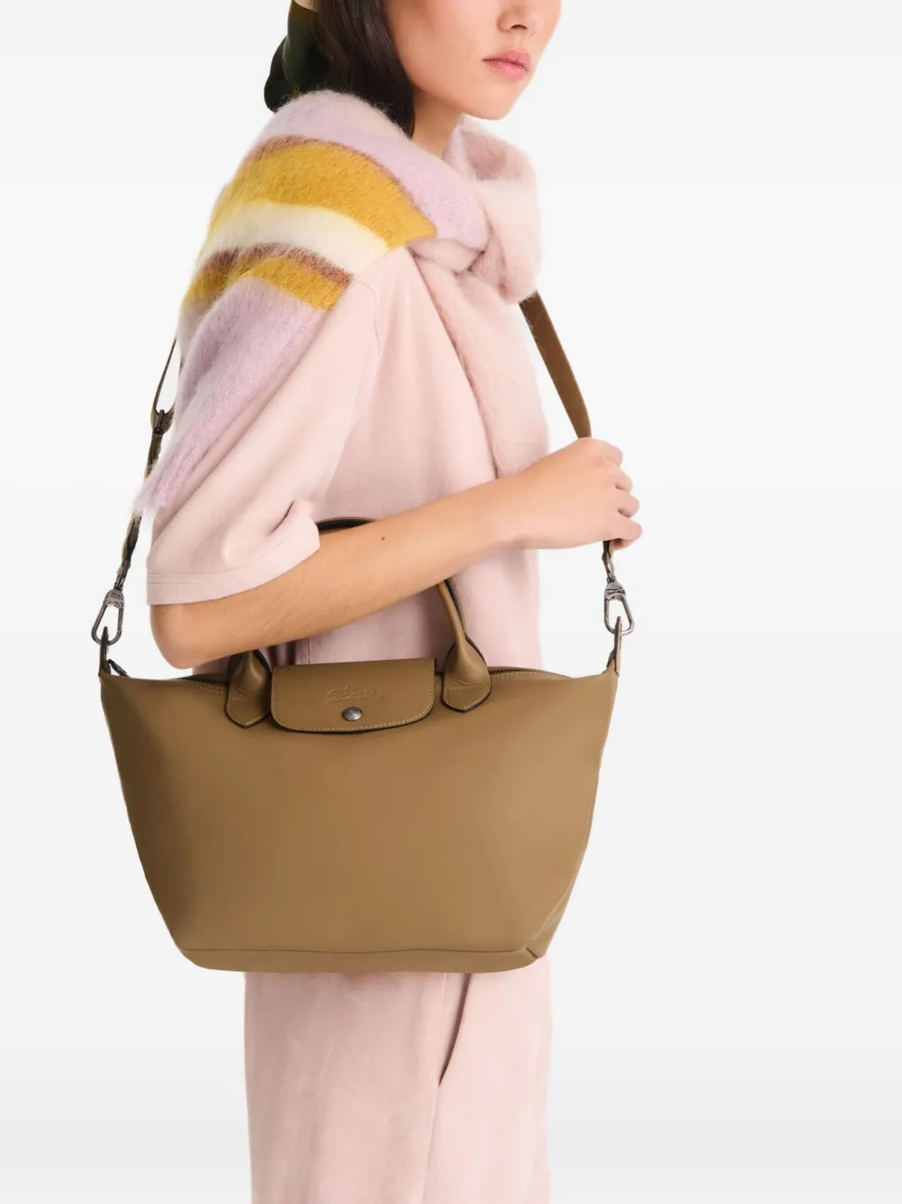 Longchamp small Le Pliage Xtra leather tote bag - Bruin