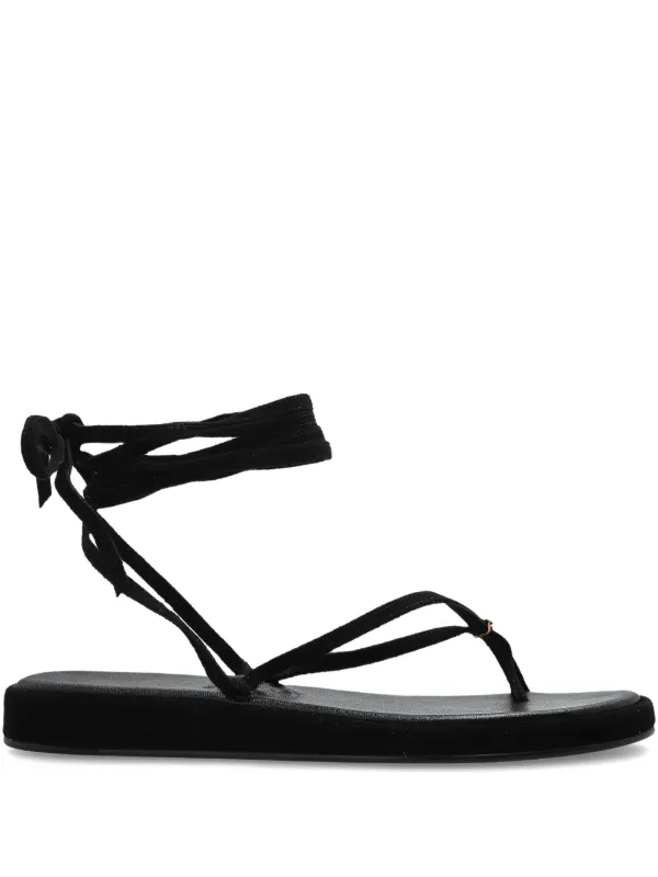 Tory Burch Capri Ankle Wrap Sandals in Black