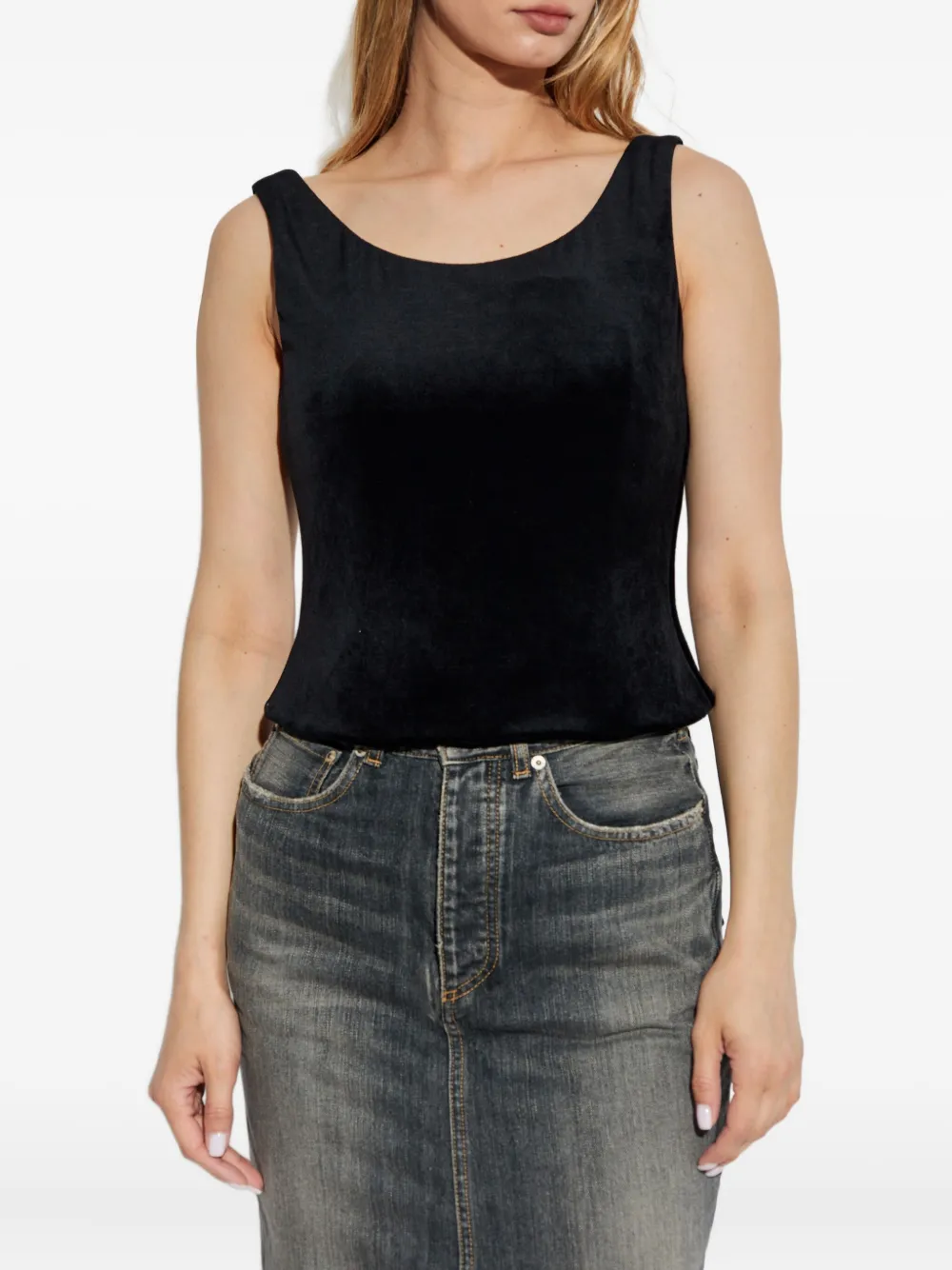 Balenciaga Fluwelen tanktop Zwart