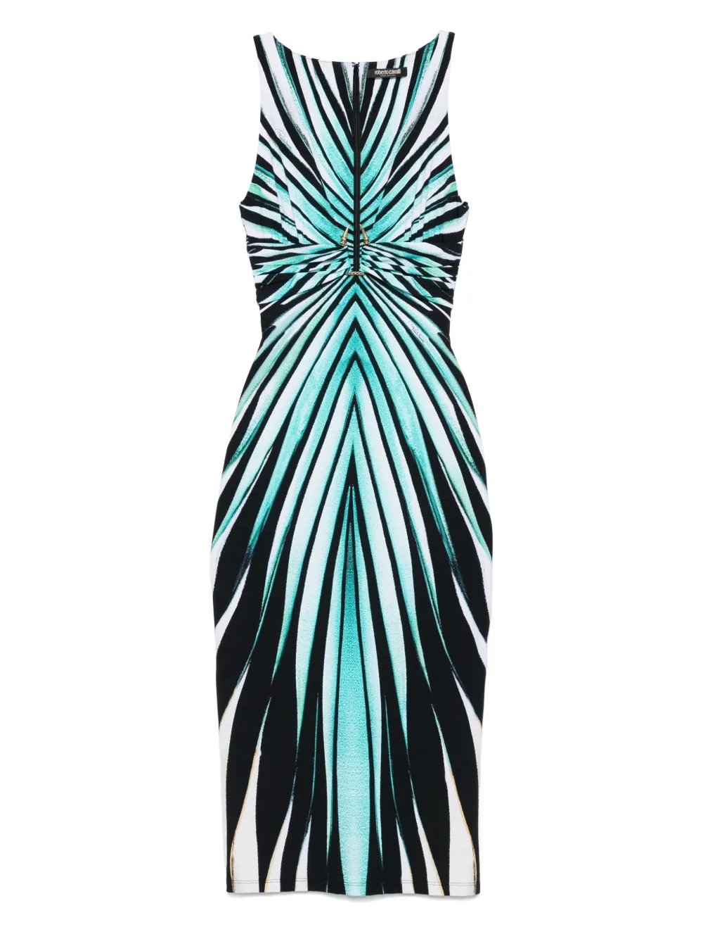 Roberto Cavalli vestido midi con rayas estampadas | negro | Image 1