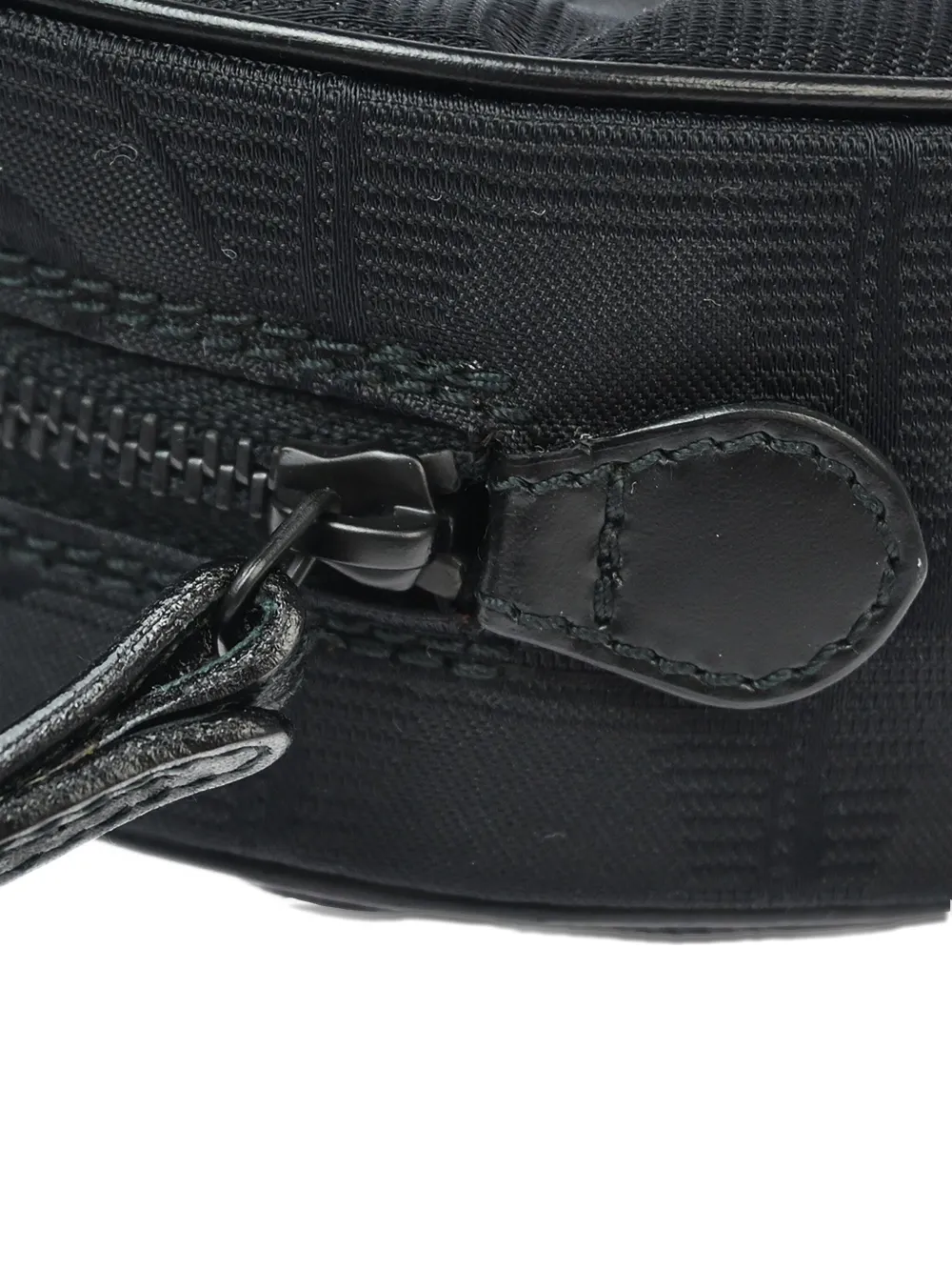 Pre-owned Chanel 2000 Travel Line Round Pouch In Black