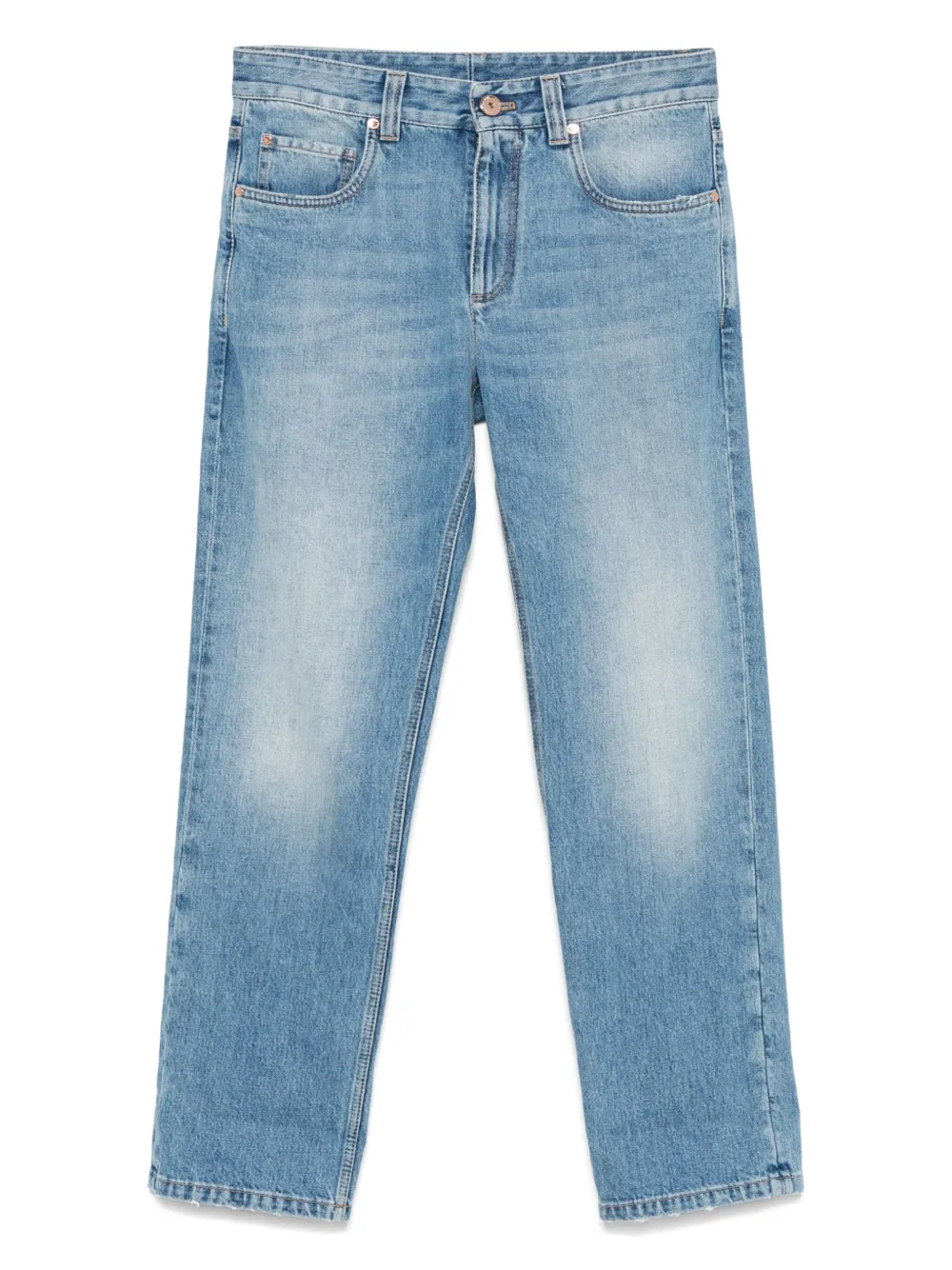 Brunello Cucinelli turn-up hem jeans - ブルー Brunello Cucinelli turn-up hem jeans - ブルー