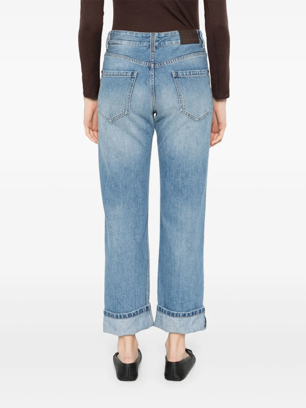 Brunello Cucinelli turn-up hem jeans Blauw