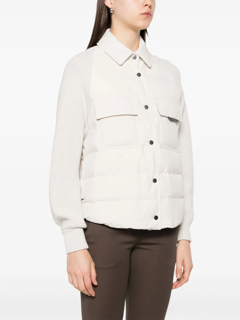 Brunello Cucinelli Jack met vlakken Wit