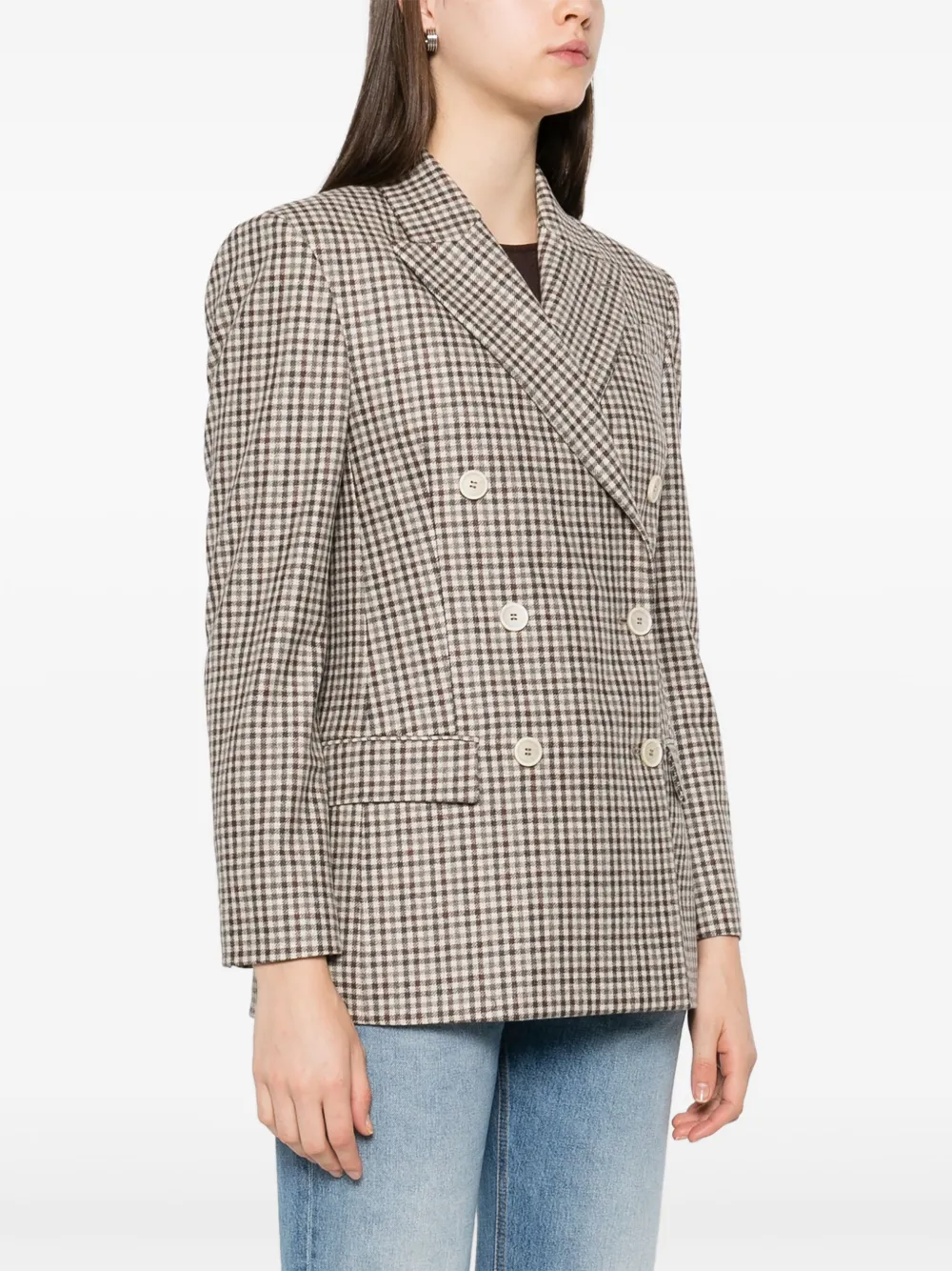 Brunello Cucinelli Geruite blazer Beige