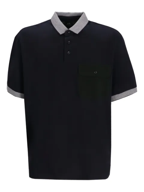 Armani Exchange striped-trim polo shirt
