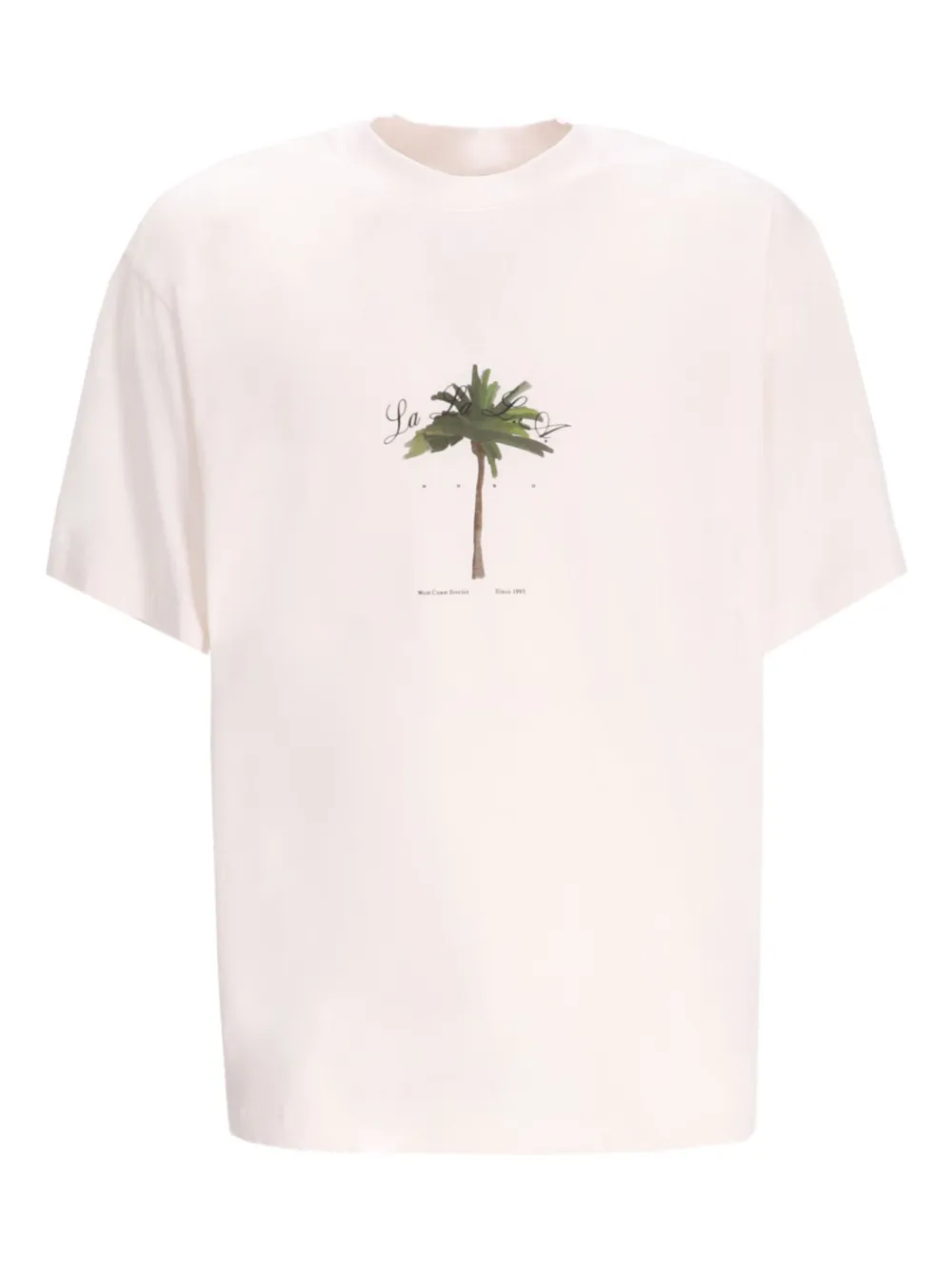 palm tree-print T-shirt