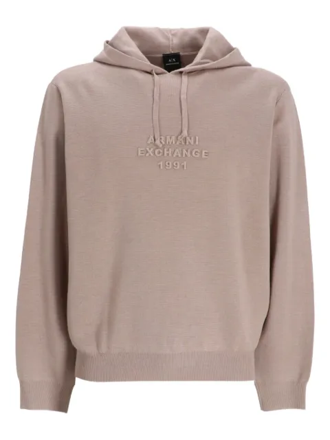 Armani Exchange logo-embossed hoodie 