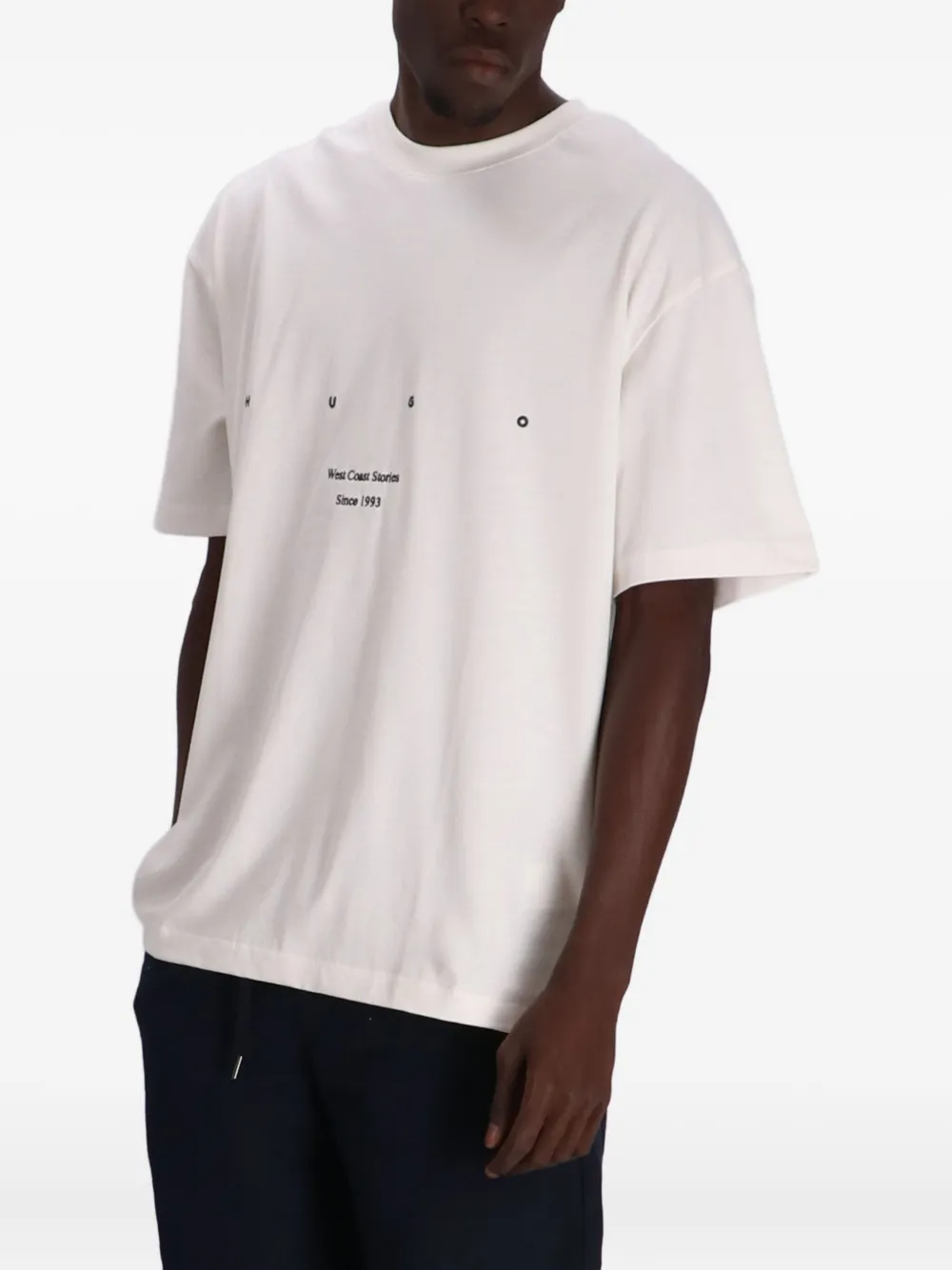 HUGO T-shirt met grafische print Wit