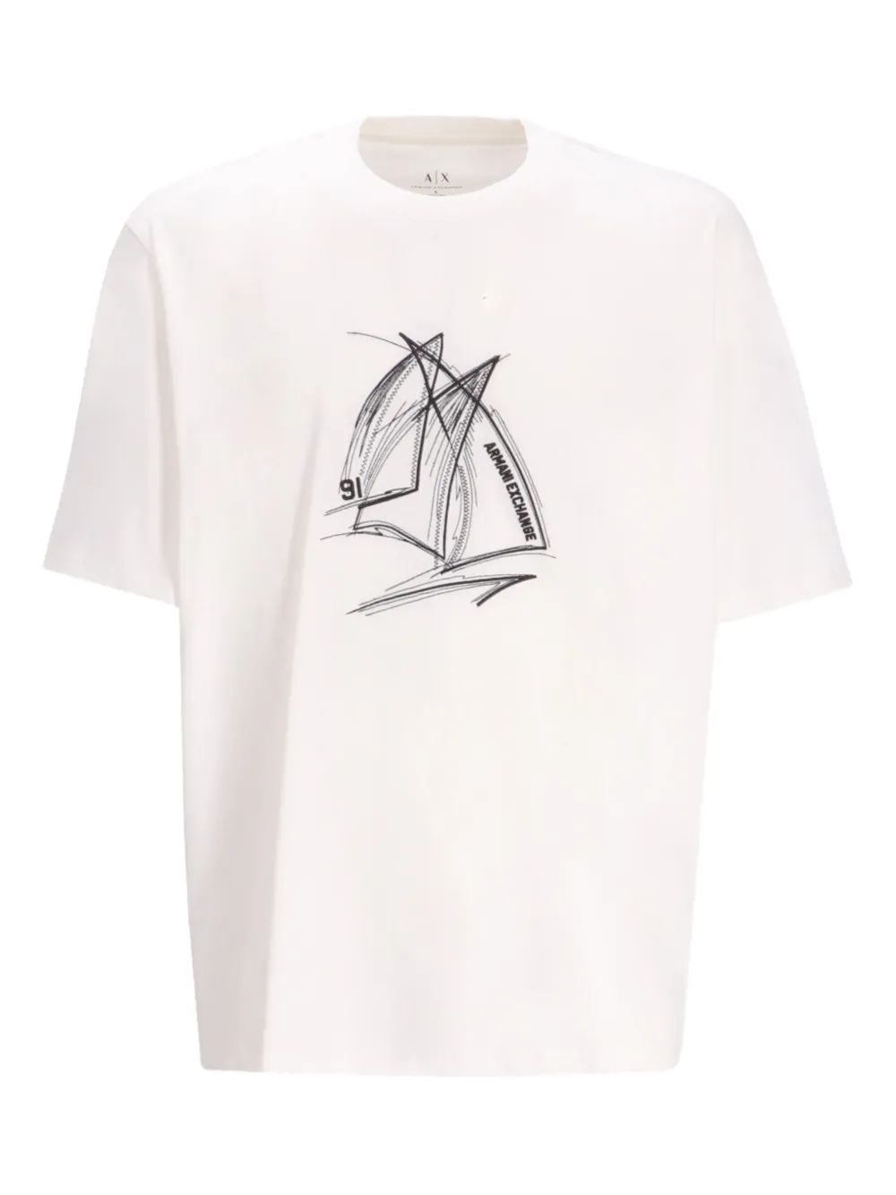 sailboat-print T-shirt