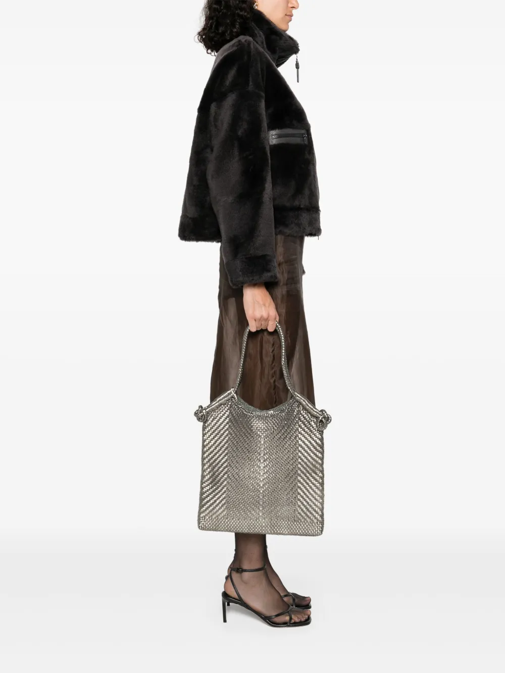 DRAGON DIFFUSION Leren shopper - Grijs